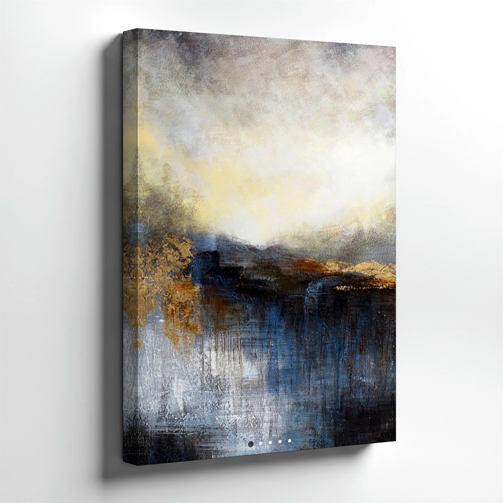 Wall Art Abstract Landscape Painting Blue Gold Gray Textured Modern Home Decor
Opens in a new window