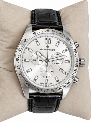 Claude Bernard Swiss Made Sapphire Crystal Silver Dial Men's Watch Date Display