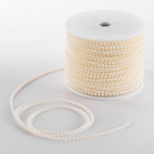 Craft String Pearls 3MM Pearl Bead, 99 Feet Ivory Faux Pearl Garland Spool Roll
