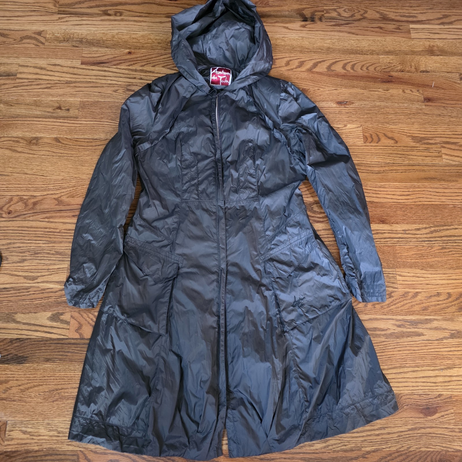 Womens 40 Hood Full Zip Black Thin