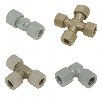 Schneidringverschraubung Stahl verzinkt Hydraulik verschr Rohr Fitting LL L S  