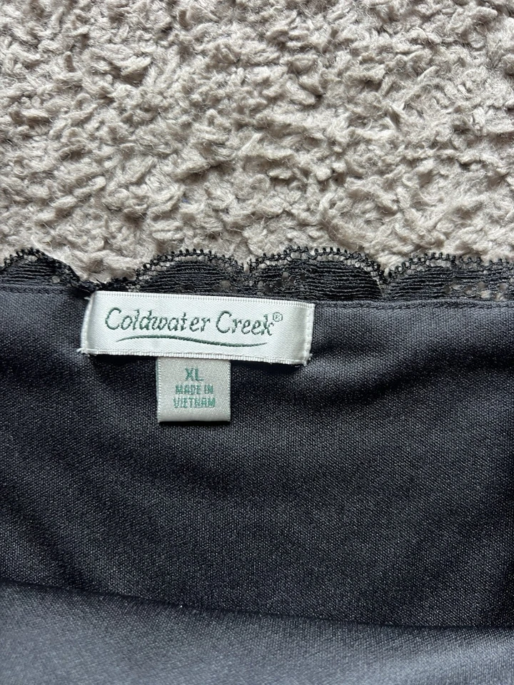 Vintage Anos 2000 Top XL Preto Renda Cetim Tiras Regata Fairycore Whimsigoth Boho - Imagem 2 de 4