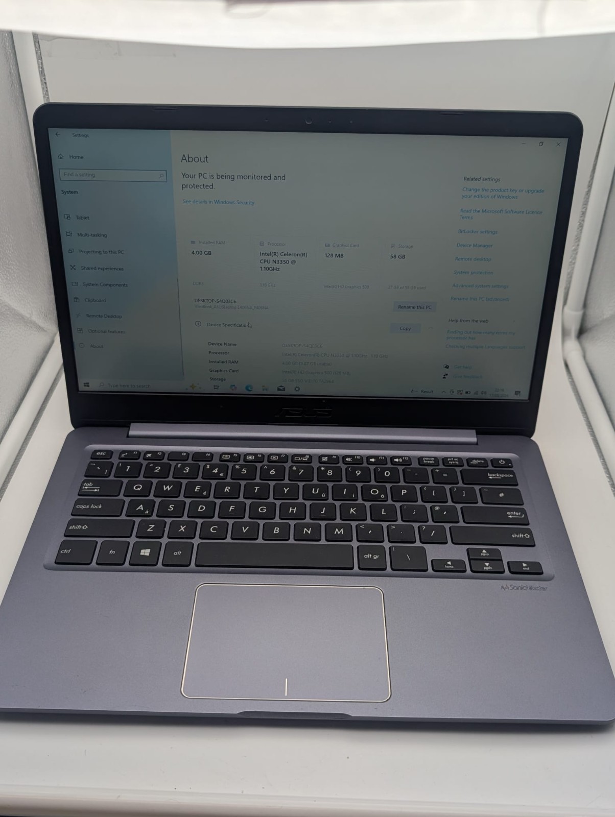 ASUS E406N 14"" (64GB eMMC, Intel Celeron N3350, 1.10GHz, 4GB) Laptop - Grey