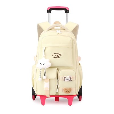 Girls Rolling Backpack with Wheels, School Backpack with Wheels for Girls, Ro...