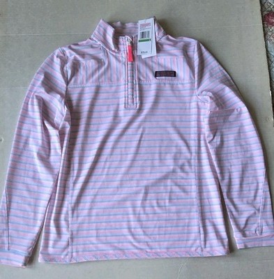 NWT VINEYARD VINES Girls White Multi Striped Preformance Shep Shirt 