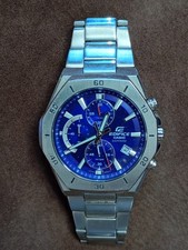 Casio Edifice Sapphire • Blue Dial Steel Quartz Chronograph • EFB-680D-2BV