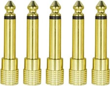 1/4 Mono to 1/8 Adapter, 6.35mm TS Male Plug 3.5mm Female Golden