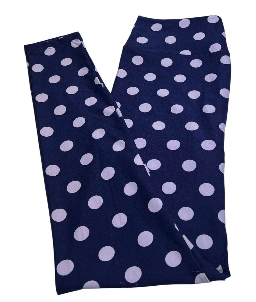 Leggings Femme LuLaRoe à Pois Bleus Et Blancs - Taille Unique - Occasion Très Bon état