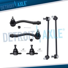 6pc Front Lower Ball Joints Sway Bars Outer Tie Rods for 2006-2011 Kia Rio Rio5