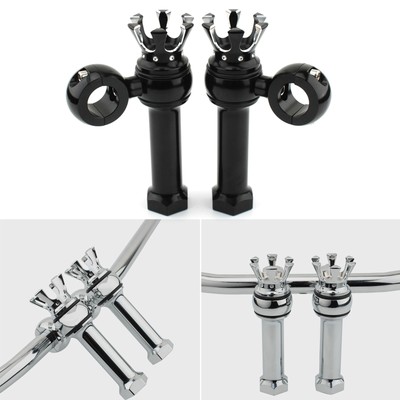 1'' Crown Handlebar Risers Fit For Harley Dyna Fat Bob Street Bob Black Chrome