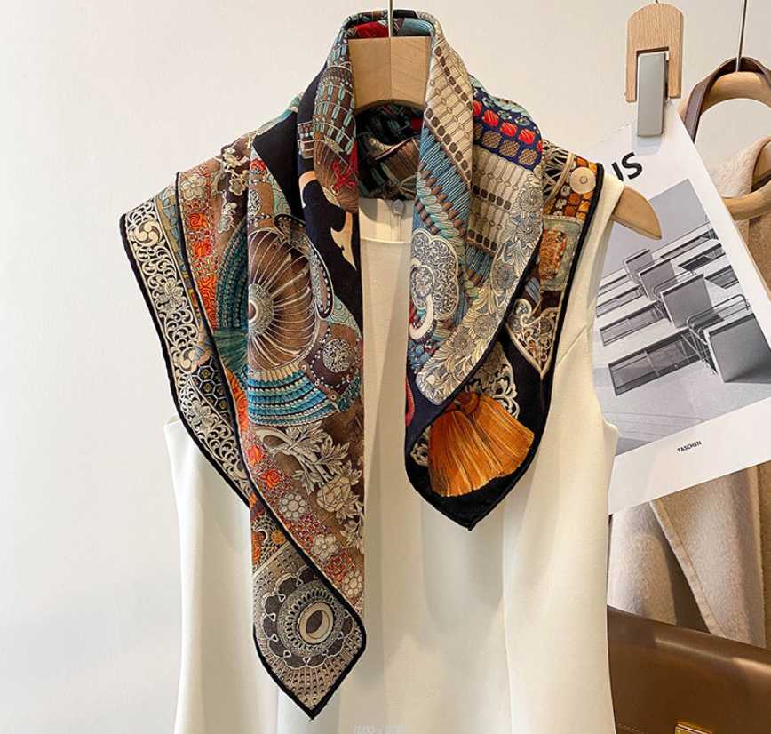 Luxury 70% Cashmere 30% Silk Double Face Scarf Wrap 25 Inch Neckerchief