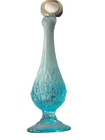 Vintage Fenton Blue Opalescent Hobnail Bud Vase / Swung Vase 10”