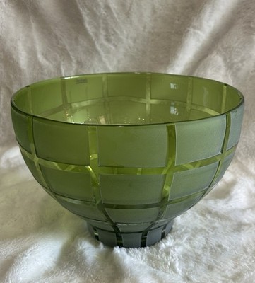 Badash crystal -  Green Brick Wall European Mouth Blown Candy or Serving Bowl