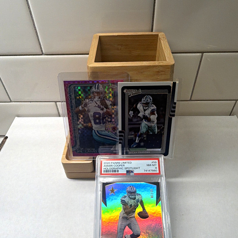 Dallas Cowboys Lot CeeDee Lamb Topps Chrome Pink Refractor + Amari Cooper PSA 8