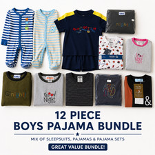 Toddler Boys Pajama Bundle 12 Piece Mixed Sleepwear PJ Sets Sleepers NWT