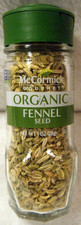 McCormick Gourmet Organic Fennel Seed, 1 oz  Exp 7/27/2028