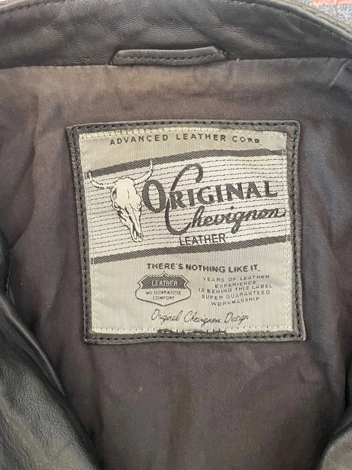 CHEVIGNON BIKER RETRO VINTAGE LEDERJACKE SCHWARZ CASUAL GR. XL - Bild 4 von 4