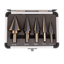 5Pcs HSS Cobalt Hole Large Metal Step Drill Bit Set Titanium Cutter Cone Tools