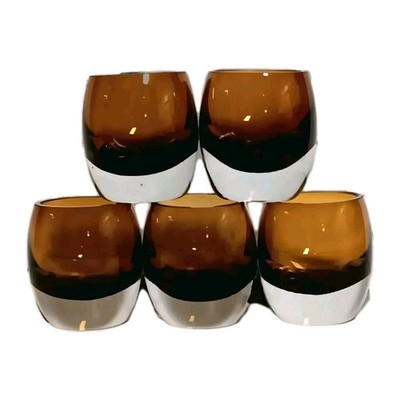 Mikasa Home Accents 5 Set Solaris Amber Votive Candle Holders 3.25''