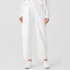 Eileen Fisher Cotton Hemp Stretch Lantern Cargo Pant White Size 1X Barrel Leg