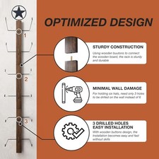 Cowboy Hat Rack Cowboy Hat Holder 6 Pieces Western Hat Rack For Wall With Natura