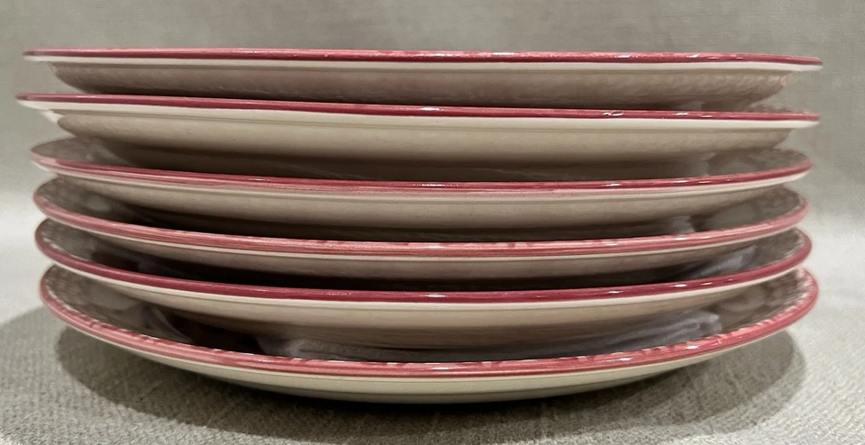 Old World Cranberry Temp-Tations DINNER PLATES by Tara Floral  Set of 6 - Image 4 of 4