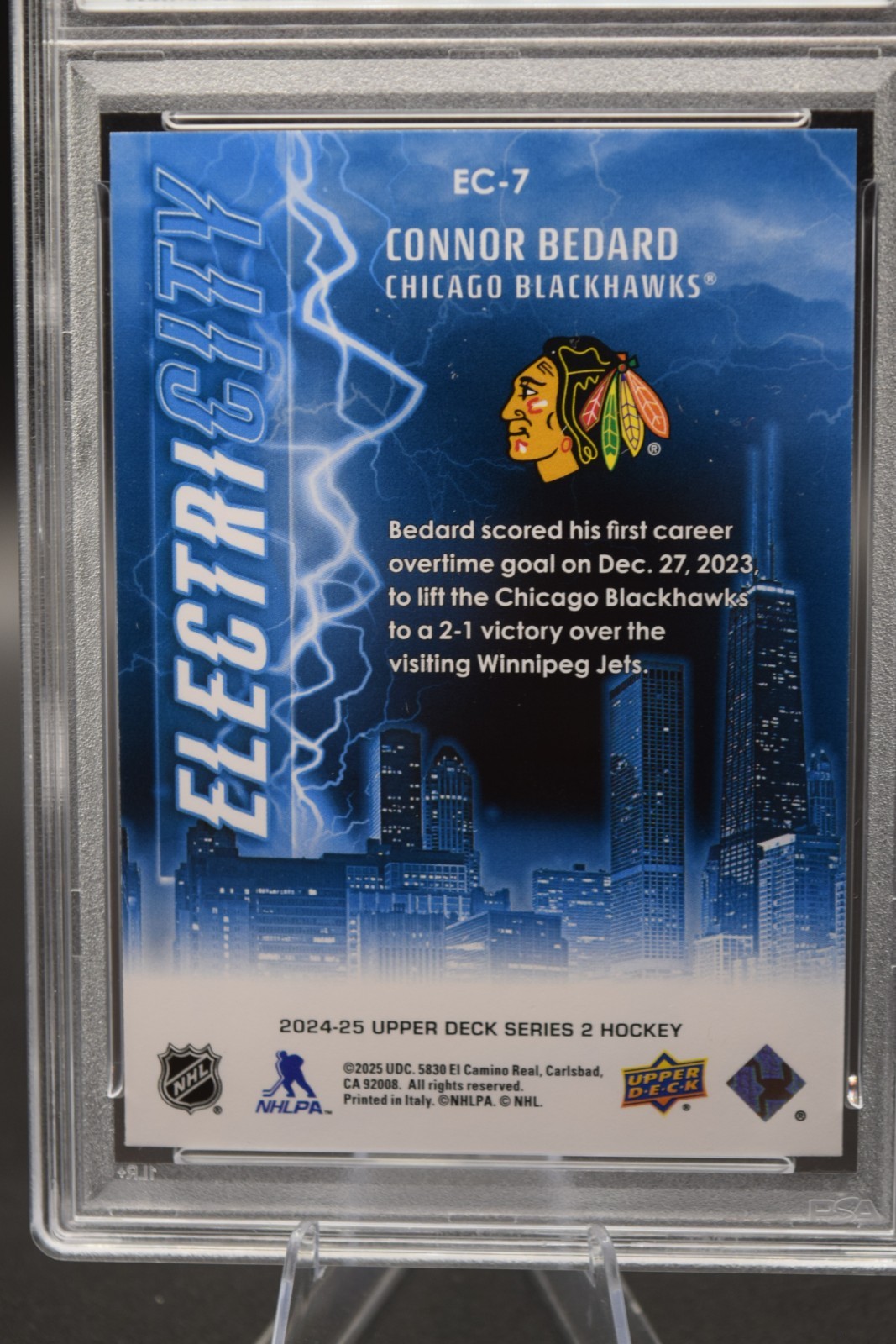 2024 UD ELECTRICITY #EC7 CONNOR BEDARD Chicago Blackhawks PSA 10 Gem Mint view 6