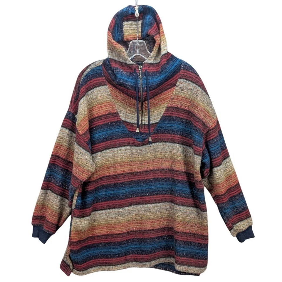 Suéter con Capucha Express Para Hombre Talla M Suroeste Vintage Y2K Rayas Acrílico Foto 2 de 4