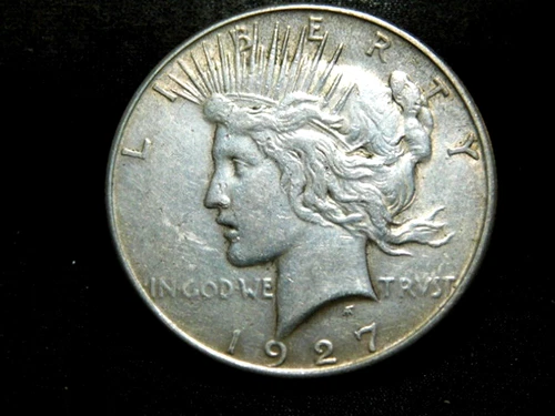 US 1927-S PEACE SILVER DOLLAR XF / AU
