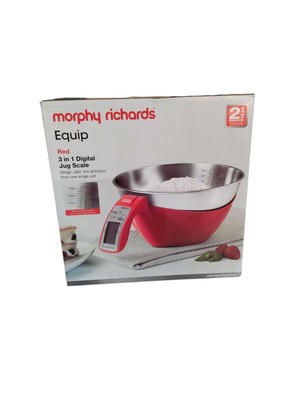 Morphy Richards 3-in-1 Küchenwaage - rote digitale Kanne 