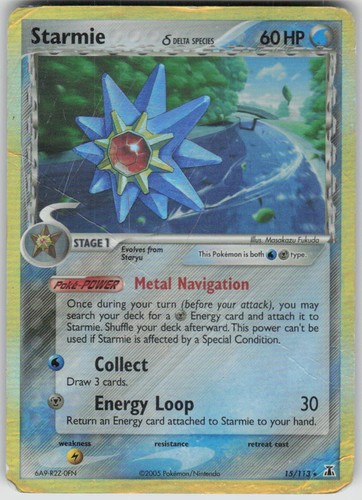 Pokemon Starmie (Delta Species) 15/113 EX Delta Species Holofoil Holo Rare DM