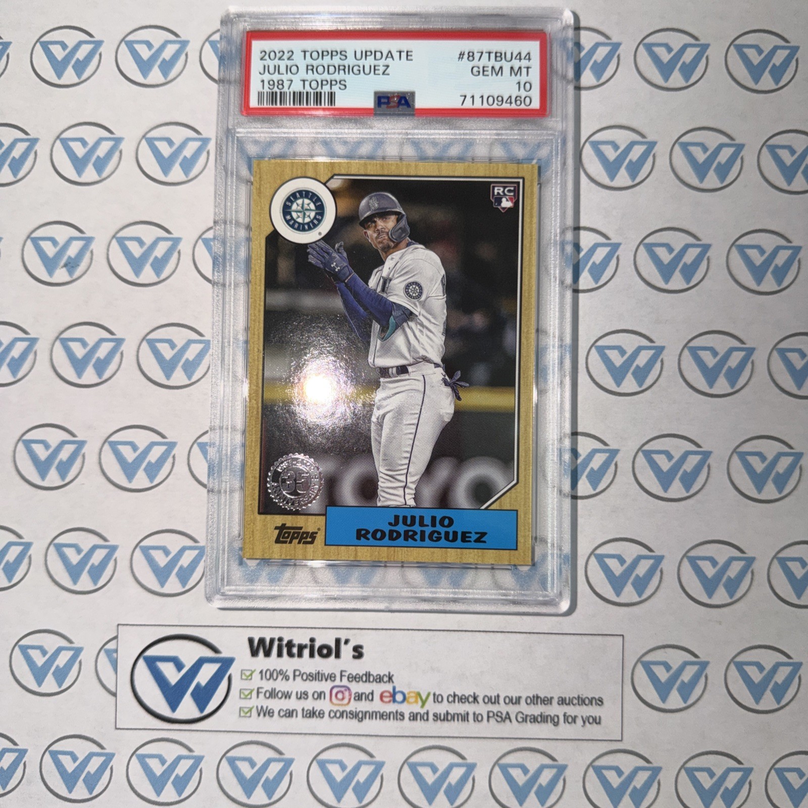 2022 Topps Update - 1987 Topps Baseball Julio Rodriguez #87TBU-44 (RC) PSA 10