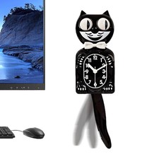 2D Classic Black Kit Cat Clock Kit-Cat Klock Vintage Cat Clock Swinging Tail UK