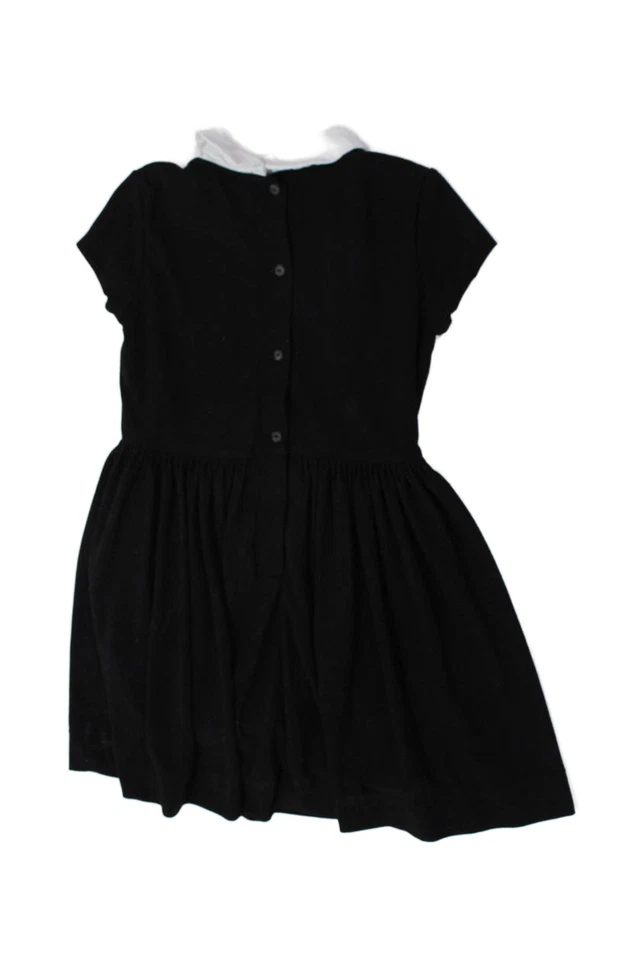 Polo Ralph Lauren Girls Collar Color Block Short Sleeve Dress Black Size 6 - Image 2 of 4
