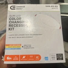 Commercial Electric LED 6 in Round Color Temp Recessed Light 92100