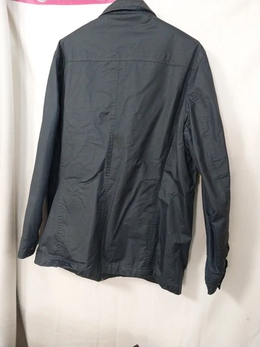 Banana Republic Jacket Men Large Coated Field Coat Wind/Water Repellant Navy EUC - Picture 5 of 5