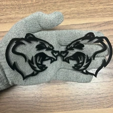 Grizzly Badges Emblem, 2 Badges, Bear Fender Angry Agressive Black