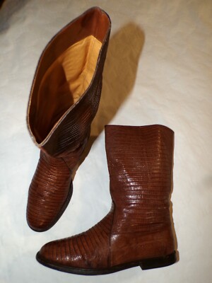 STIEFEL BRÜDER LIPPENSTIFTE STIEFELETTEN N 38 100% LIZARD SKIN MADE IN ITALY