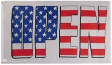 3x5 Open USA Flag Overlay White Premium 3'x5' Woven PRINTED Nylon Flag Banner