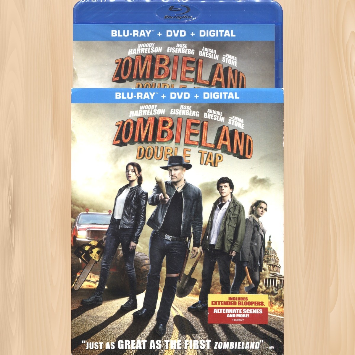 ZOMBIELAND Double Tap BLU-RAY Woody Harrelson EMMA STONE Jesse