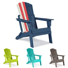 Aoodor HDPE Folding Adirondack Chair Outdoor Patio All-Weather Fire Pit Chairs