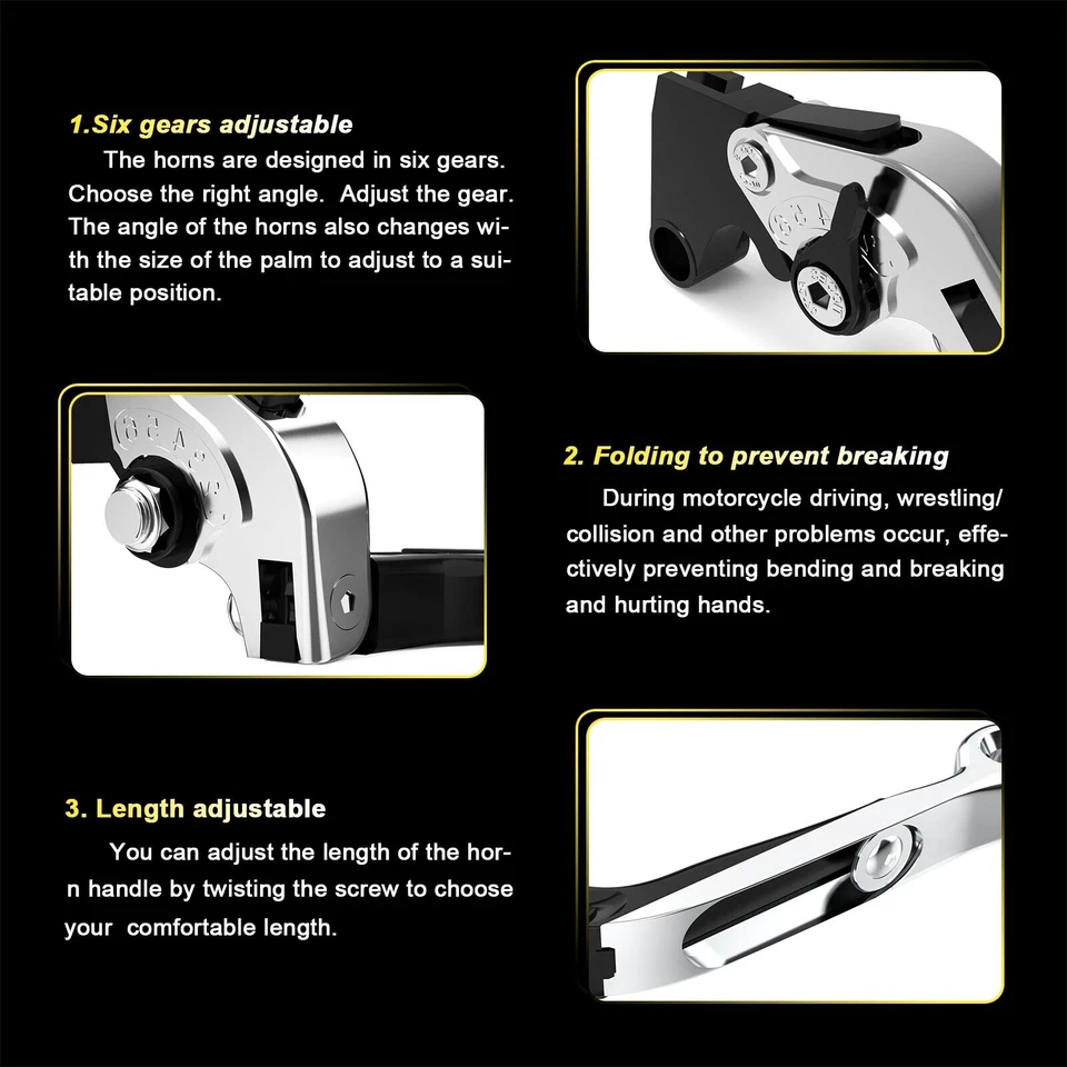 Palanca de embrague de freno de mano plegable extensible para Kawasaki Ninja ZX11 1990-2001 B7 Foto 3 de 4