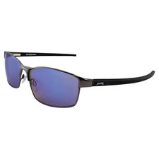 Maxx Speed Sport Golf Riding Sunglasses Gunmetal Metal Frame Blue Smoke Lens