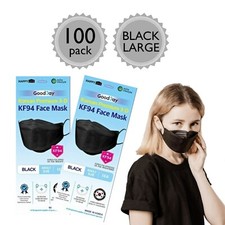 100pcs Happy Life , Good Day kf94 Black face mask Adult Size