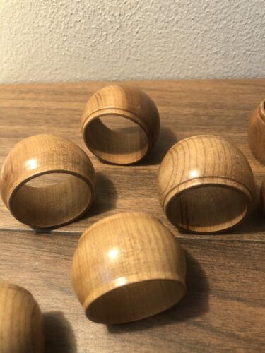 Wooden napkin rings holders (Lot Of 10)One Side Is Flat (B1) - Picture 2 of 8