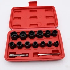 Impact Bolt Extractor Set Nut Remover Set Stripped Extraction Socket Tools 15pcs