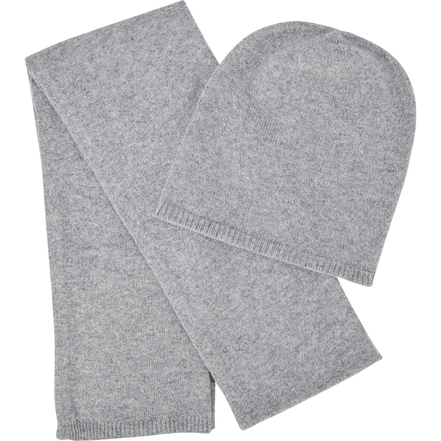 NIB Rachel Rachel Roy Light Gray Cashmere Scarf and Hat Set in Gift Box One Size