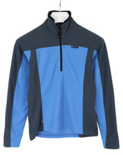 HAGLOFS Polartec Sweatshirt Women's UK 12 Fleece Half Zip High Neck Blue