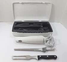 Hamilton Beach Electric Knife Food Slicer Fork Case Model 74375 White Open Box