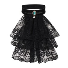 Detachable Jabot Ruffle Lace False Collar Victorian Detachable Collar Necktie